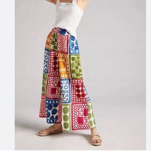 Farm Rio for Anthropologie Wide Leg Pants L BNWOT